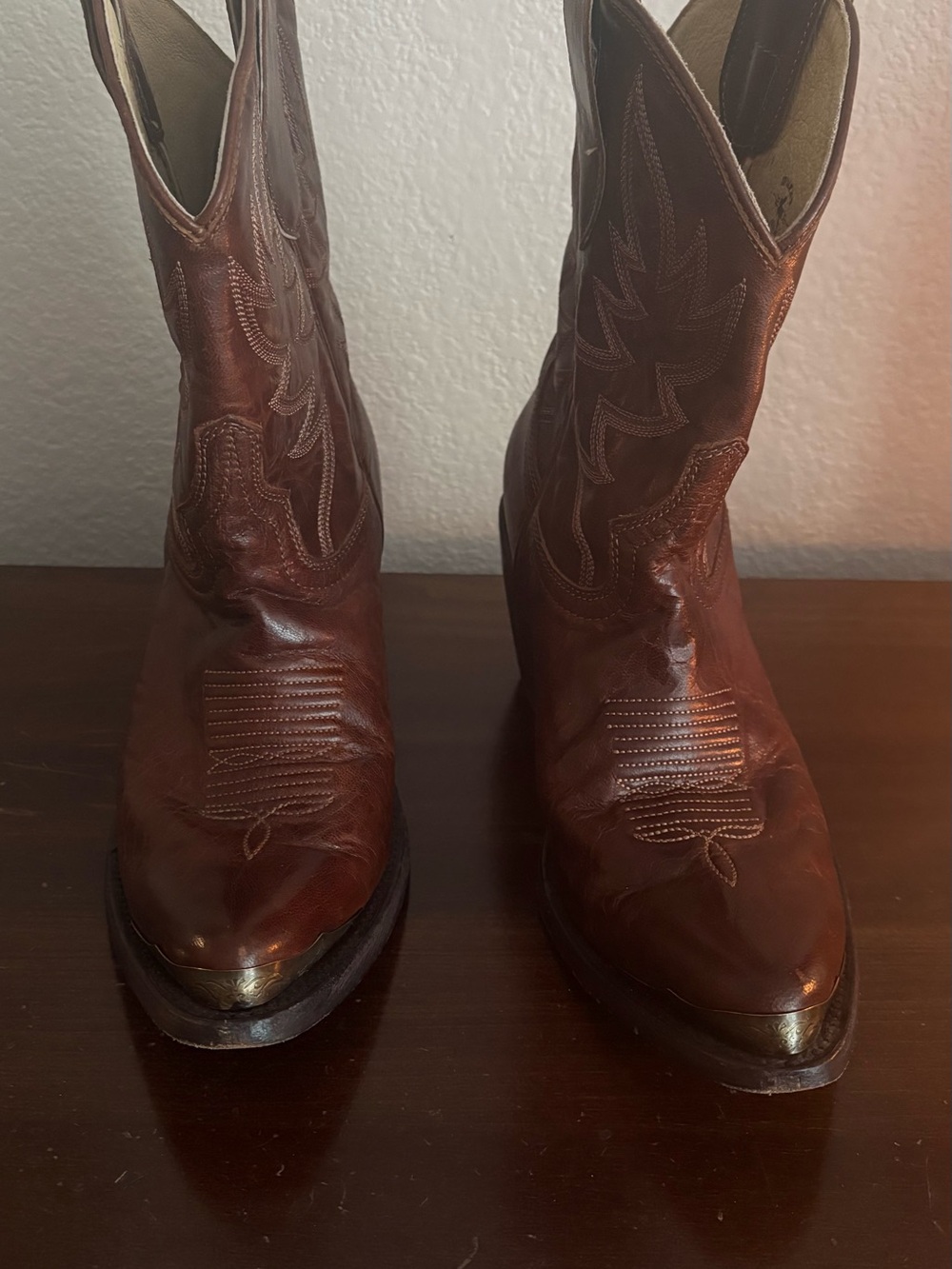 Lovilleland Leather Cowboy Boots - Tan Interior Label Visible Women’s Size 11